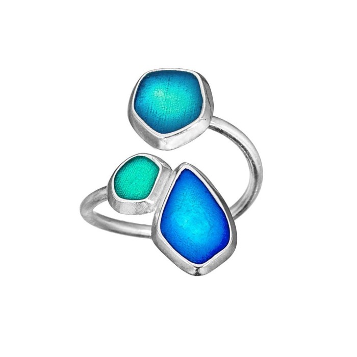 Δαχτυλίδι "Seaglass - Αποχρώσεις" - Μπλέ