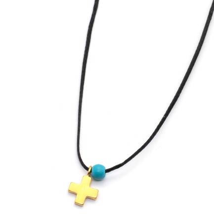 Necklace "Minimal Little Cross G"