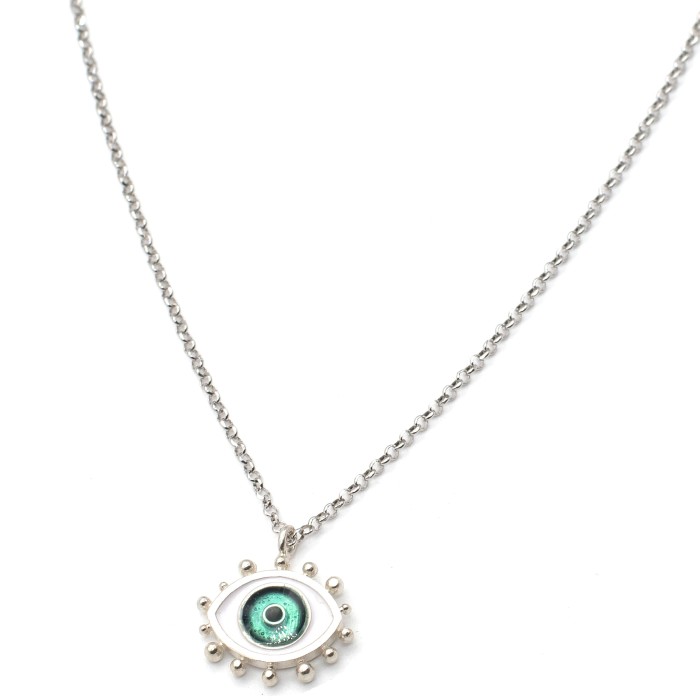 Necklace "My Little Evil Eye BL" - Petrol