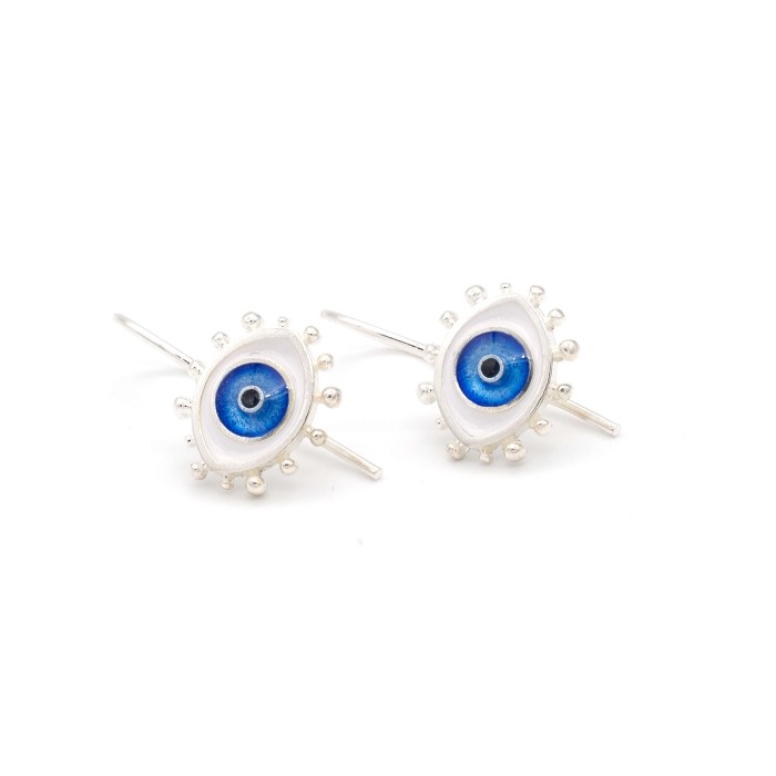 Earrings "My Little Evil Eye BL" - Hoops- Blue