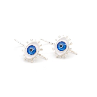 Earrings "My Little Evil Eye BL" - Hoops- Blue