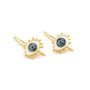 Earrings "My Little Evil Eye BL G" - Hoops- Blue