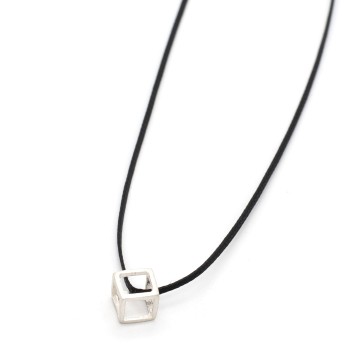 Necklace "Minimal Cube - Sketch"