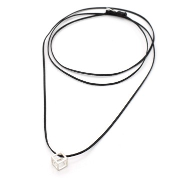 Necklace "Minimal Cube - Sketch"