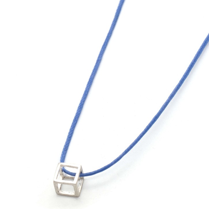 Necklace "Minimal Cube - Sketch"