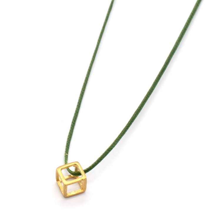 Necklace "Minimal Cube - Sketch G"