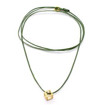 Necklace "Minimal Cube - Sketch G"