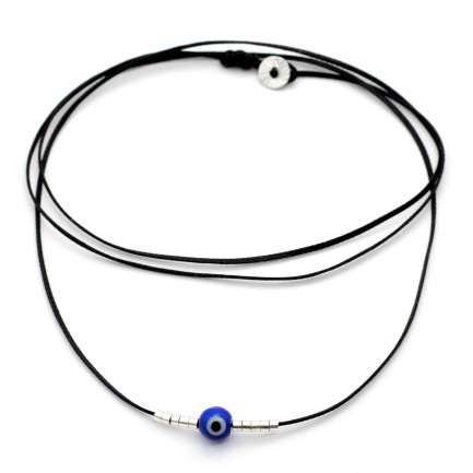 Necklace "Minimal Little Smily Evil Eye"