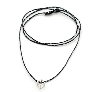 Necklace "Minimal Cube - Sketch"