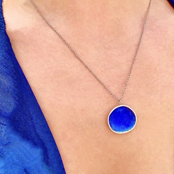 Κολιέ "Βότσαλο Μ" - Μπλε