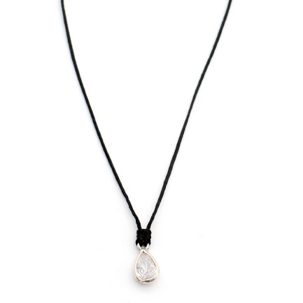 Necklace "Solitaire Minimal Tear"