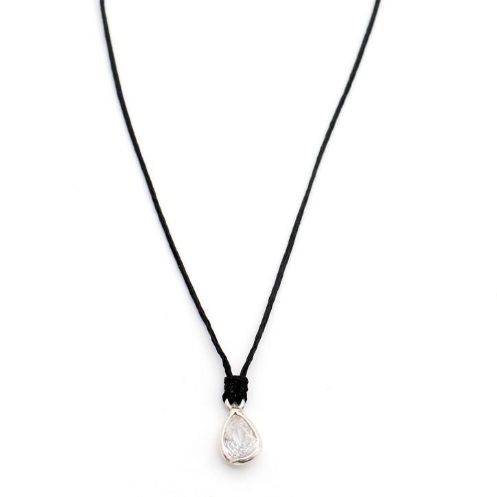 Necklace "Solitaire Minimal Tear"