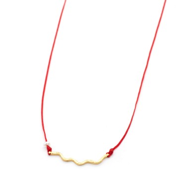 Necklace "Minimal Little Bar Ζig Zag G SP"