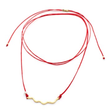 Necklace "Minimal Little Bar Ζig Zag G SP"