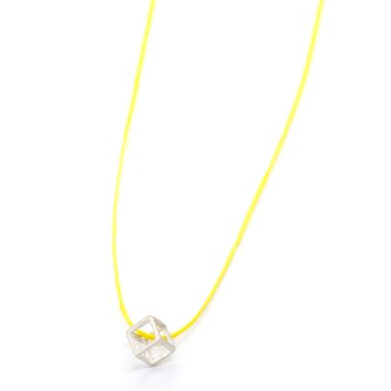 Necklace "Minimal Cube - Sketch"