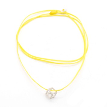 Necklace "Minimal Cube - Sketch"