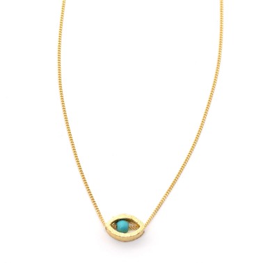 Necklace "Minimal Little Evil Eye CH G"