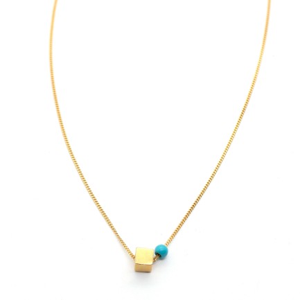 Necklace "Minimal Cube G CH"