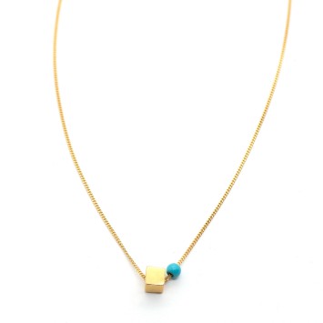 Necklace "Minimal Cube G CH"