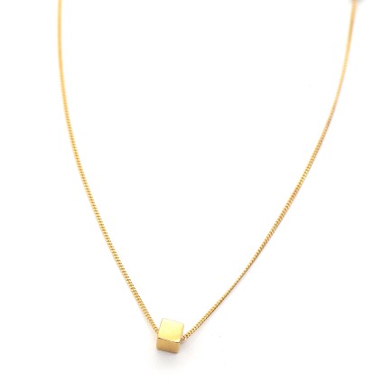 Necklace "Minimal Cube G CH"