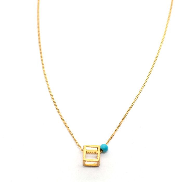 Κολιέ "Μίνιμαλ Κύβος - Σκετς G ΑΛ"