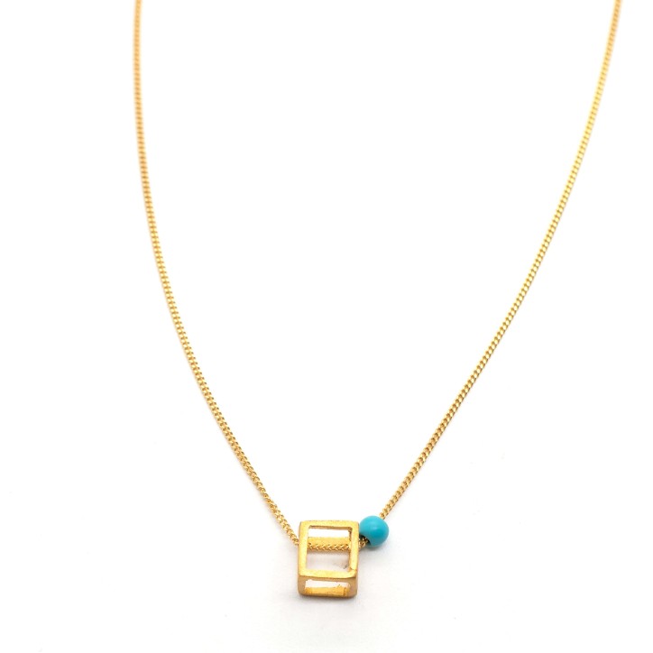 Κολιέ "Μίνιμαλ Κύβος - Σκετς G ΑΛ"