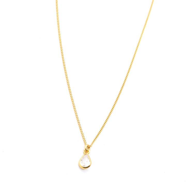 Necklace "Solitaire Minimal Tear CH G"