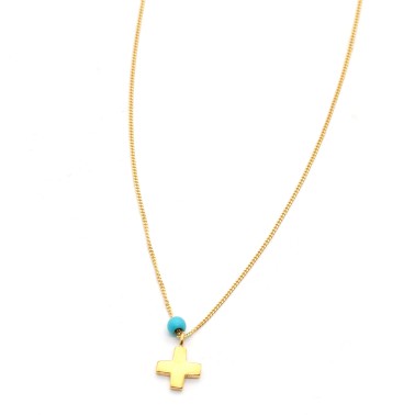 Necklace "Minimal Little Cross G CH"