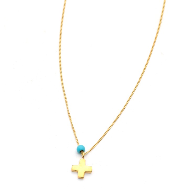 Necklace "Minimal Little Cross G CH"