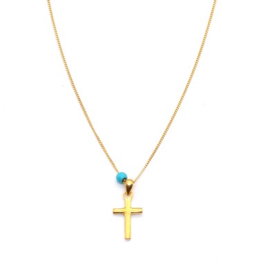 Necklace "Minimal Cross Lans G CH"