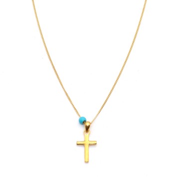 Necklace "Minimal Cross Lans G CH"