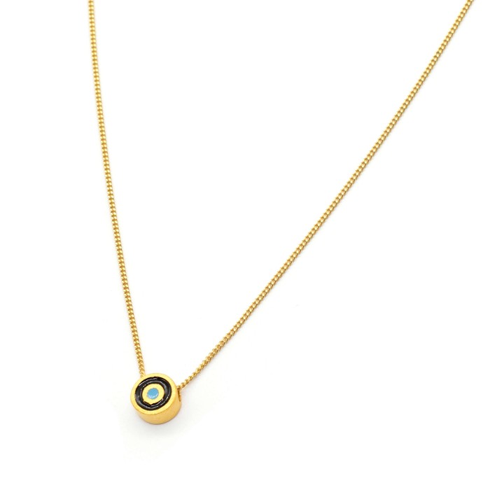 Necklace "Minimal Little Evil Eye S G CH"