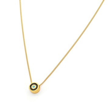Necklace "Minimal Little Evil Eye S G CH"