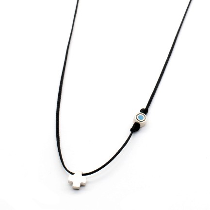 Necklace "Cross Little Evil Eye Status"