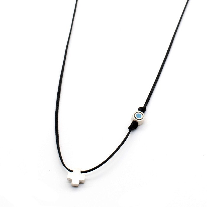 Necklace "Cross Little Evil Eye Status"
