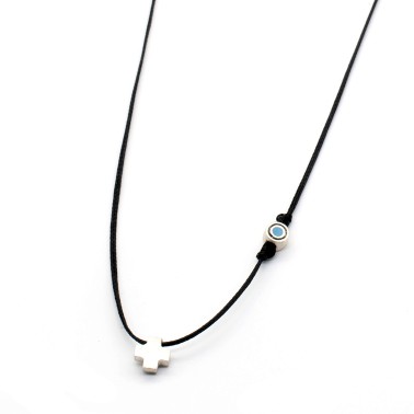 Necklace "Cross Little Evil Eye Status"