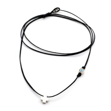 Necklace "Cross Little Evil Eye Status"
