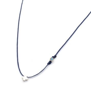Necklace "Cross Little Evil Eye Status"
