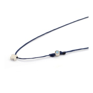 Necklace "Cross Little Evil Eye Status"