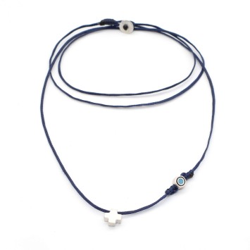 Necklace "Cross Little Evil Eye Status"