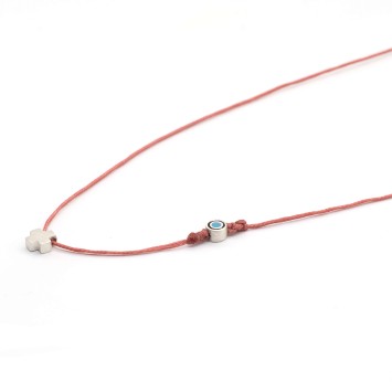 Necklace "Cross Little Evil Eye Status"