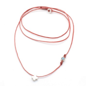 Necklace "Cross Little Evil Eye Status"