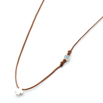 Necklace "Cross Little Evil Eye Status"