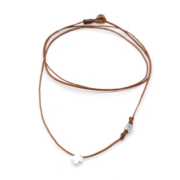 Necklace "Cross Little Evil Eye Status"
