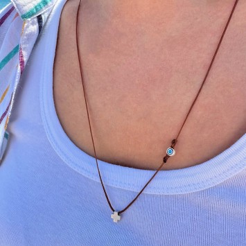 Necklace "Cross Little Evil Eye Status"