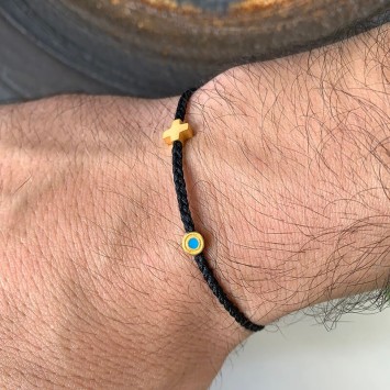 Bracelet "Little Evil Eye & Cross G"