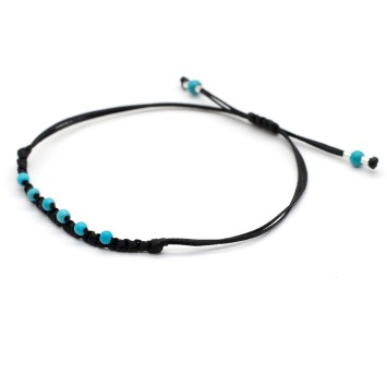 Bracelet "Lucky Charm 26 Blue Beads"