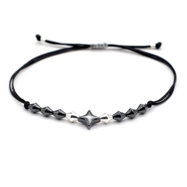 Bracelet "Lucky Star 26 Hematite BLK"