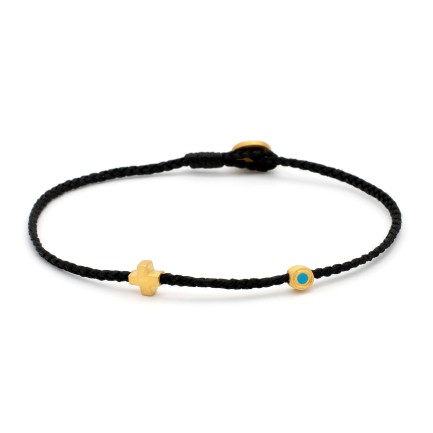 Bracelet "Little Evil Eye & Cross G"