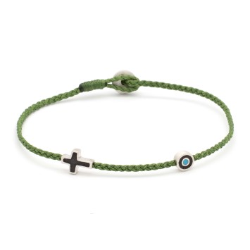 Bracelet "Little Evil Eye & Cross Μ"